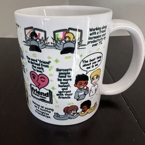 Beautiful Friend‎ Coffee Tea Mug White Cartoon Sayings Birthday Friendship NWOB